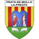 Pegatinas escudo de armas de Prats-de-Mollo-la-Preste adhesivo de la etiqueta engomada