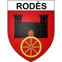 Rodès 66 ville sticker blason écusson autocollant adhésif