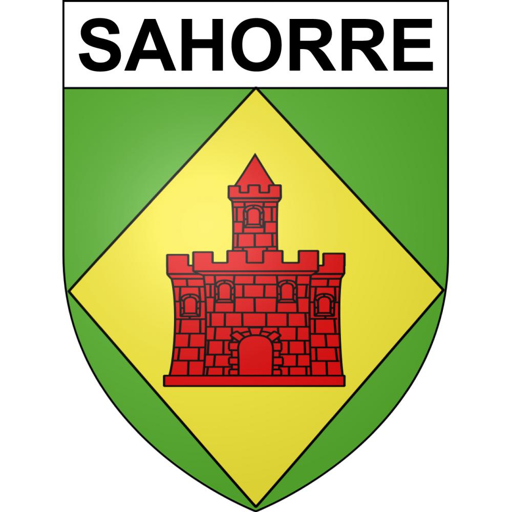 Pegatinas escudo de armas de Sahorre adhesivo de la etiqueta engomada
