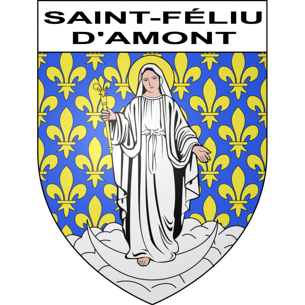 Pegatinas escudo de armas de Saint-Féliu-d'Amont adhesivo de la etiqueta engomada