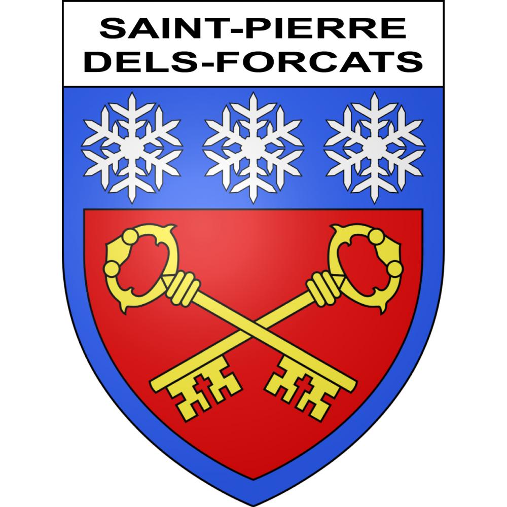 Saint-Pierre-dels-Forcats 66 ville sticker blason écusson autocollant adhésif