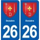 26 Donzère blason autocollant plaque stickers ville