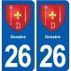 26 Donzère blason autocollant plaque stickers ville