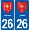 26 Donzère blason autocollant plaque stickers ville