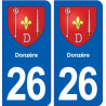 26 Donzère blason autocollant plaque stickers ville