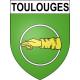 Pegatinas escudo de armas de Toulouges adhesivo de la etiqueta engomada