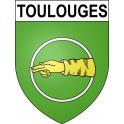 Pegatinas escudo de armas de Toulouges adhesivo de la etiqueta engomada