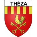 Pegatinas escudo de armas de Théza adhesivo de la etiqueta engomada