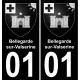 01 Bellegarde-sur-Valserine placa etiqueta de registro de la ciudad fondo negro