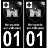 01 Bellegarde-sur-Valserine sticker plate registration city black background