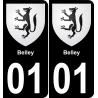 01 Belley autocollant sticker plaque immatriculation auto ville