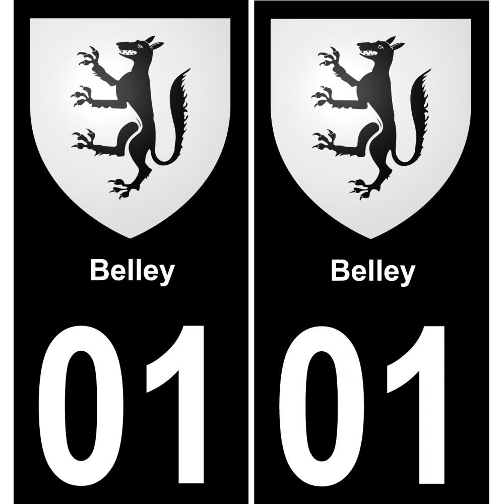 01 Belley autocollant sticker plaque immatriculation auto ville