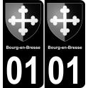 01 Bourg-en-Bresse autocollant sticker plaque immatriculation auto ville