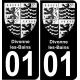 01 Divonne-les-Bains autocollant sticker plaque immatriculation auto ville