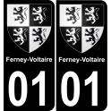 01 Ferney-Voltaire autocollant sticker plaque immatriculation auto ville