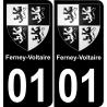 01 Ferney-Voltaire placa etiqueta de registro de la ciudad
