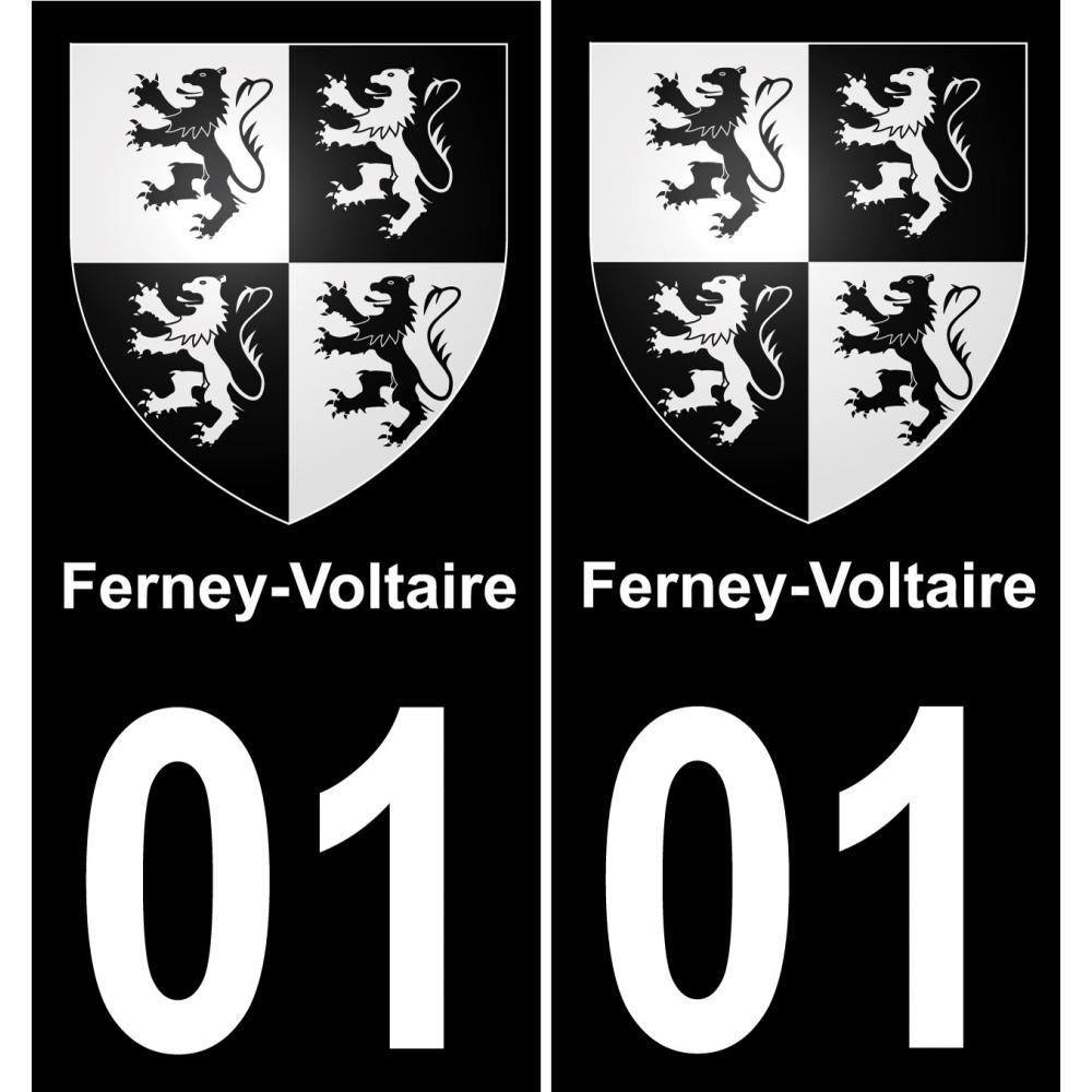 01 Ferney-Voltaire autocollant sticker plaque immatriculation auto ville