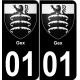 64 Pau autocollant sticker plaque immatriculation auto ville