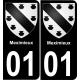 01 Meximieux autocollant sticker plaque immatriculation auto ville