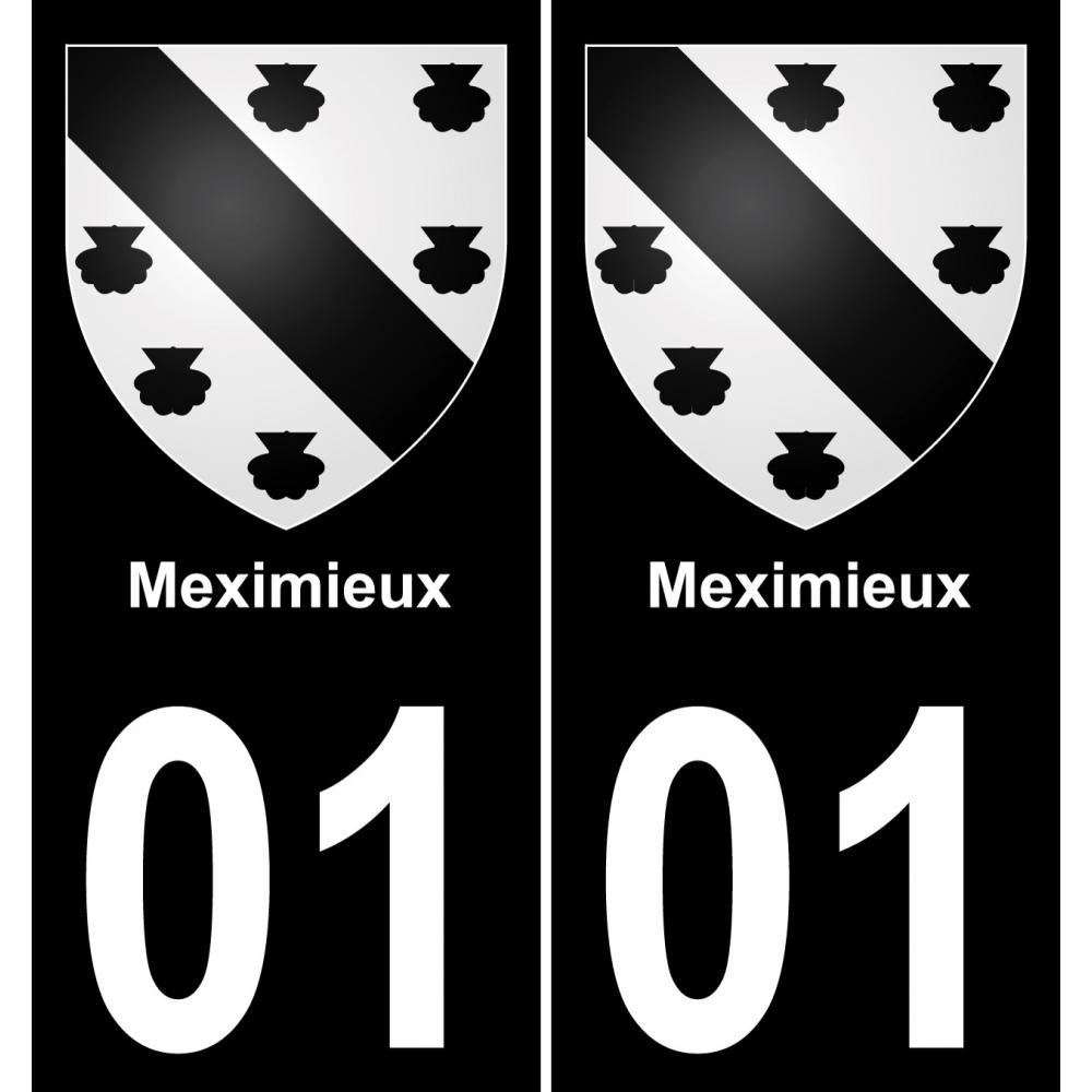 01 Meximieux placa etiqueta de registro de la ciudad
