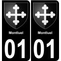 01 Montluel autocollant sticker plaque immatriculation auto ville