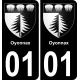 64 Pau autocollant sticker plaque immatriculation auto ville