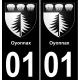 01 Oyonnax placa etiqueta de registro de la ciudad