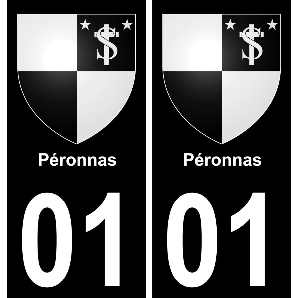 01 Péronnas placa etiqueta de registro de la ciudad