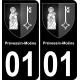 01 Prévessin-Moëns autocollant sticker plaque immatriculation auto ville