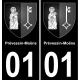 01 Prévessin-Moëns autocollant sticker plaque immatriculation auto ville