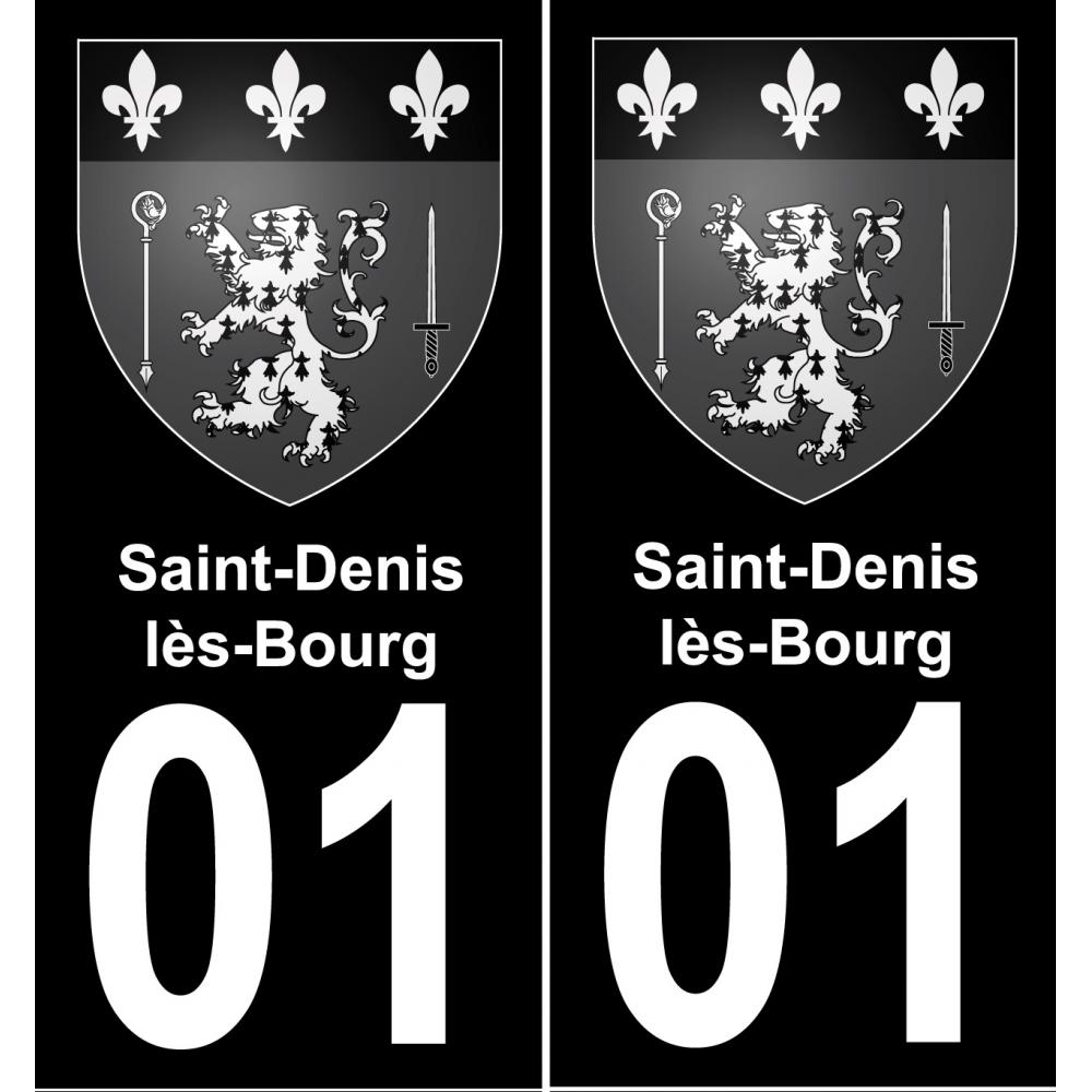 01 Saint-Denis-lès-Bourg autocollant sticker plaque immatriculation auto ville