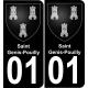 01 Saint-Genis-Pouilly autocollant sticker plaque immatriculation auto ville