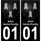 01 Saint-Genis-Pouilly autocollant sticker plaque immatriculation auto ville