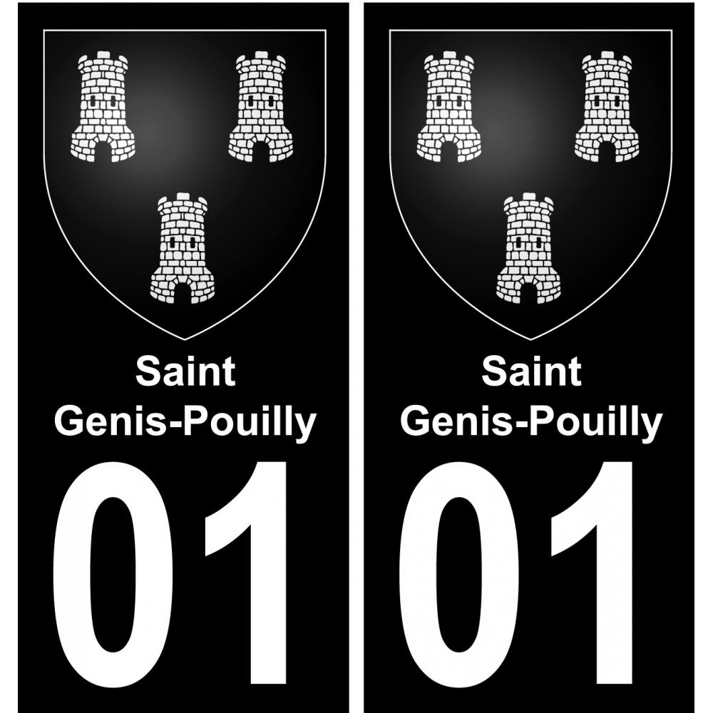 01 Saint-Genis-Pouilly sticker plate registration city