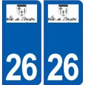 26 Donzère logo autocollant plaque stickers ville