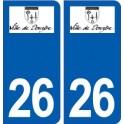 26 Donzère logo autocollant plaque stickers ville