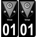 01 Viriat autocollant sticker plaque immatriculation auto ville