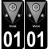 01 Viriat autocollant sticker plaque immatriculation auto ville