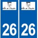 26 Donzère logo autocollant plaque stickers ville