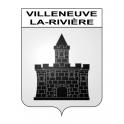 Pegatinas escudo de armas de Villeneuve-la-Rivière adhesivo de la etiqueta engomada