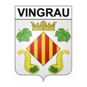 Pegatinas escudo de armas de Vingrau adhesivo de la etiqueta engomada