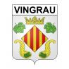 Pegatinas escudo de armas de Vingrau adhesivo de la etiqueta engomada