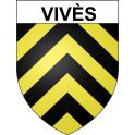 Pegatinas escudo de armas de Vivès adhesivo de la etiqueta engomada