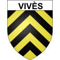 Vivès 66 ville sticker blason écusson autocollant adhésif