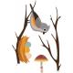 Sticker mural animaux forêt arbre autocollant décoration murale chambre sticker logo95