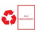 Information recyclage environnement alu uniquement aluminium autocollant sticker logo365