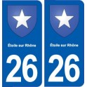 26 étoile-sur-Rhône blason autocollant plaque stickers ville