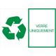 Information recyclage environnement verre uniquement autocollant sticker logo370
