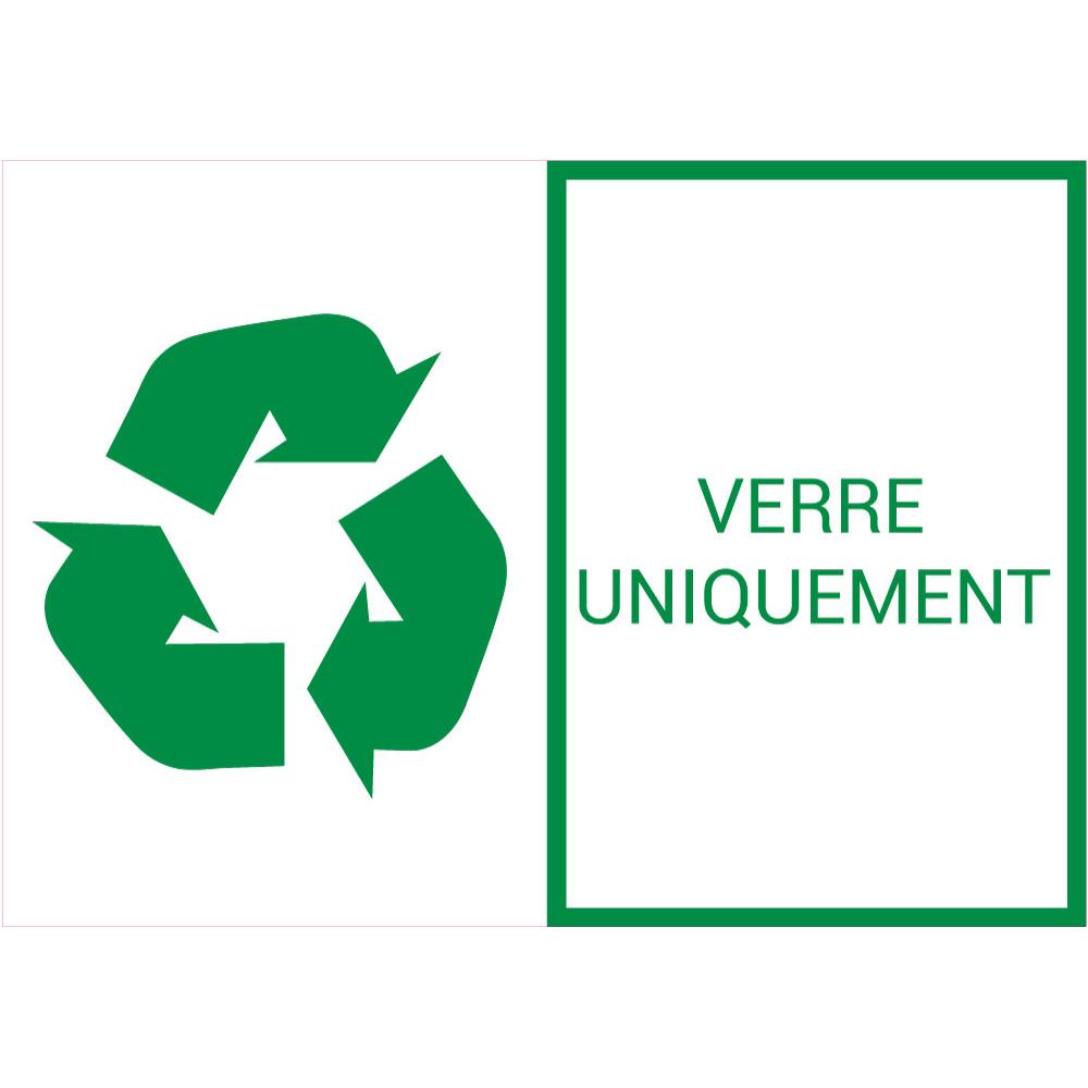 Information recyclage environnement verre uniquement autocollant sticker logo370