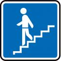 Indication descendre les escaliers autocollant sticker logo98